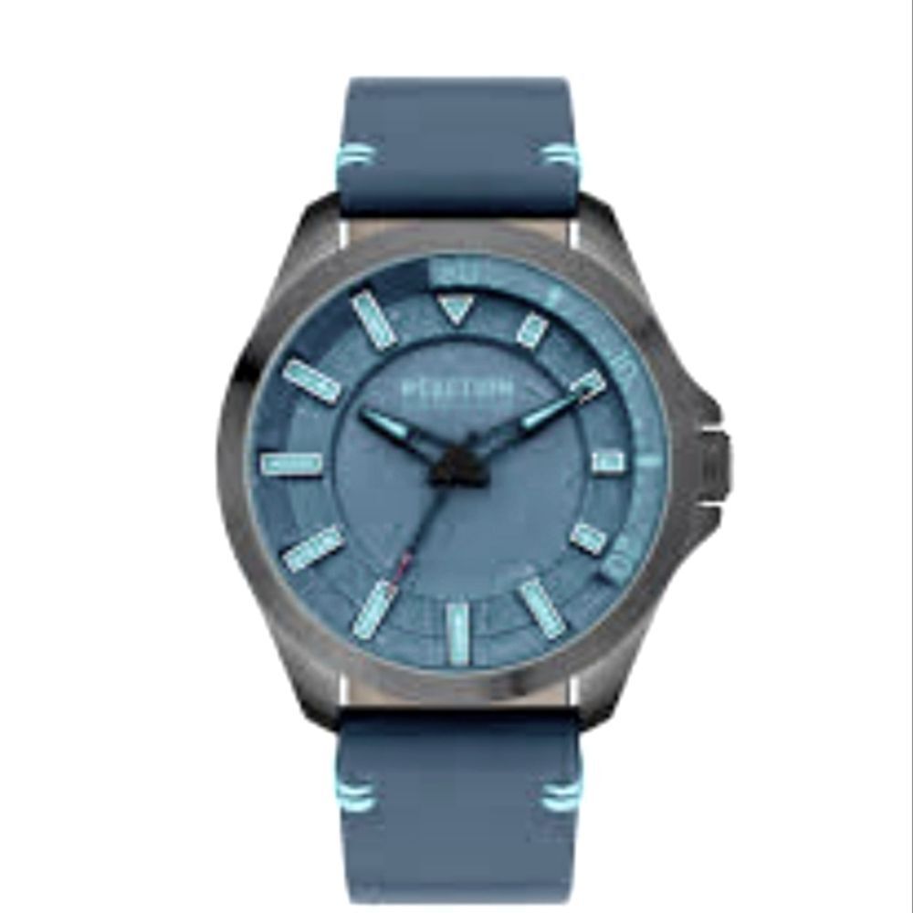 Kenneth Cole Reaction Blue Leather Strap Watch